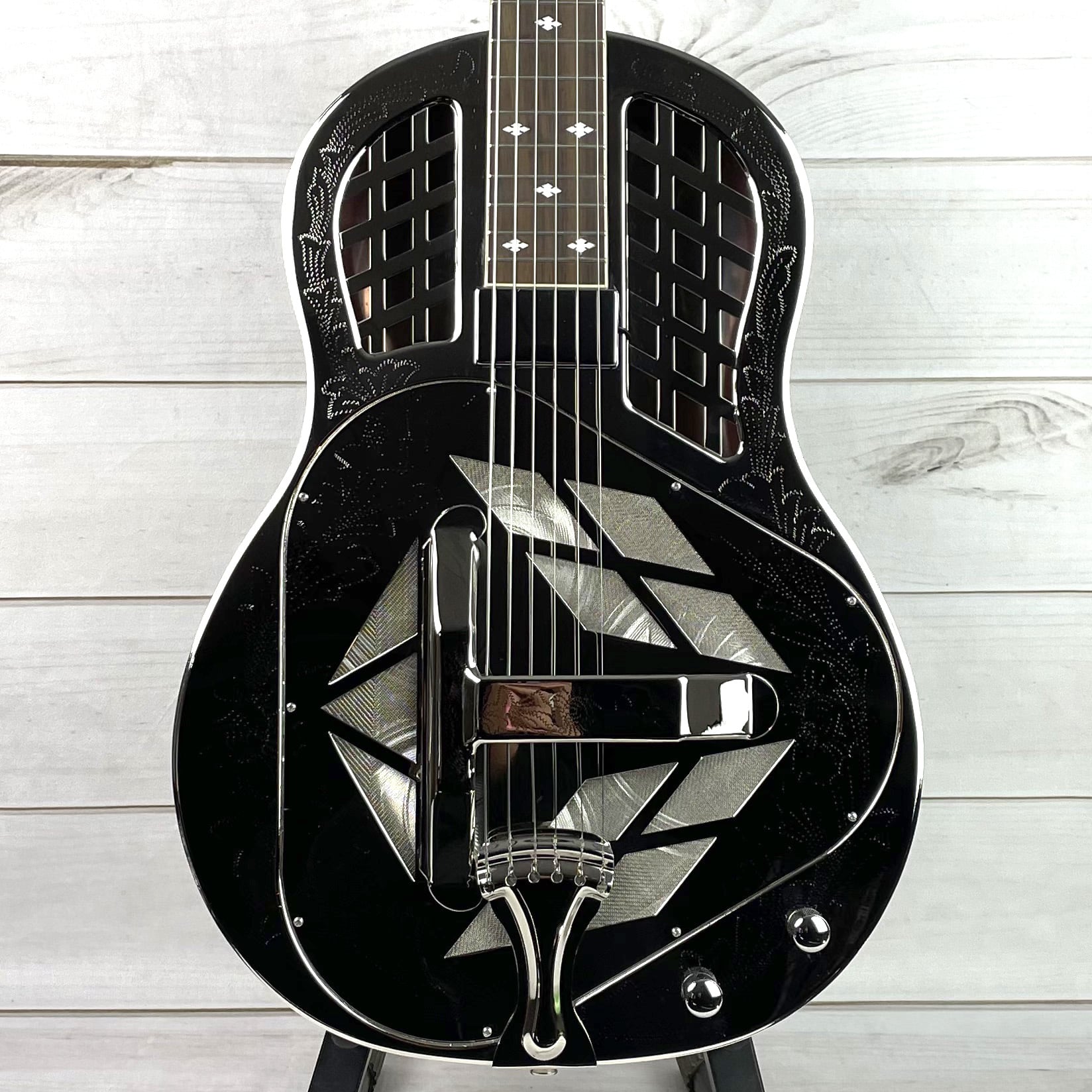 Royall Triplex Engraved Bright Nickel Finish Squareneck Tricone